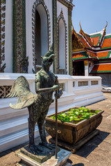 Bronze sculpture of demon guardian at Wat Phra Kaew Grand Palace