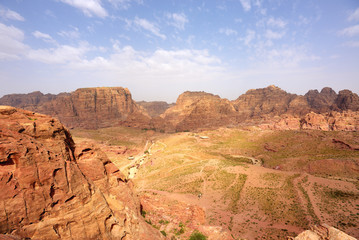Fototapeta premium Ancient city of Petra, picturesque mountain landscape, Jordan