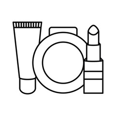 lipstick and blush powder make up drawing