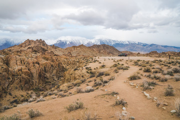 Sierra Nevada Mountains scenic view from Alabama Hills, California, United States