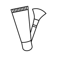 make up brush and bright drawing