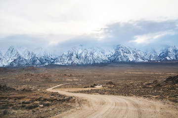 Sierra Nevada Mountains scenic view from Alabama Hills, California, United States