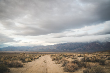Sierra Nevada Mountains scenic view from Alabama Hills, California, United States