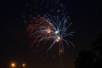 fireworks in the night sky