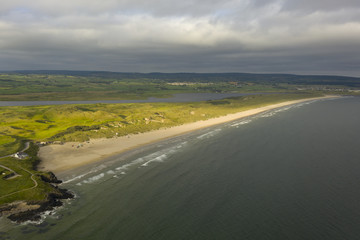 Portstewart beach aerial, Northern Ireland UK