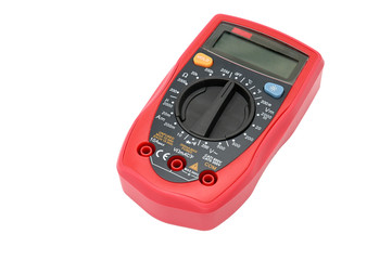 Multimeter for working with electricity on a white background