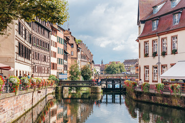 Picturesque houses in La Petite France, Strasbourg, Alsace, France - obrazy, fototapety, plakaty