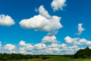Obraz premium White, Fluffy Clouds In Blue Sky. Abstract Background From Clouds.