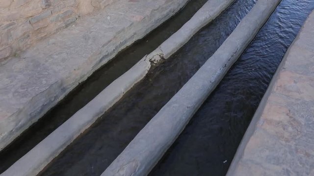 Nizwa, Sultanate of Oman, Middle East. Aflaj Irrigation System in an old omani village, water channels. water supply problems in Central Asia and Africa