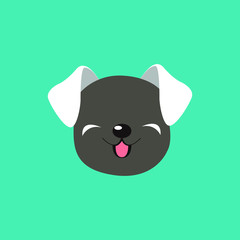Cute dog face, Adorable little dog portrait, simple vector illustration. Modern icon or logo