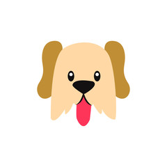 Cute dog face, Adorable little dog portrait, simple vector illustration. Modern icon or logo