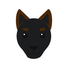 Cute dog face, Adorable little dog portrait, simple vector illustration. Modern icon or logo