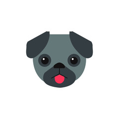 Cute dog face, Adorable little dog portrait, simple vector illustration. Modern icon or logo