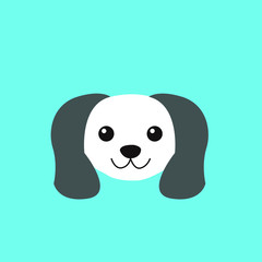 Cute dog face, Adorable little dog portrait, simple vector illustration. Modern icon or logo