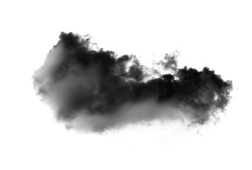 Black smoke on a white background