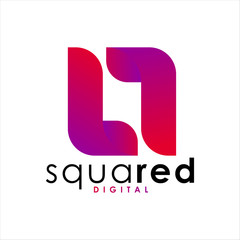 simple modern red square logo design.