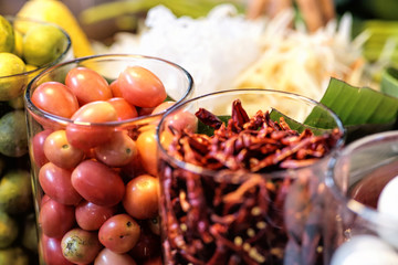 material and  ingredient for Thai Papaya Salad