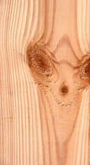 Obraz premium supernatural bizarre alien face of knots on textured wood plank