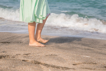 Girl  with bare feet