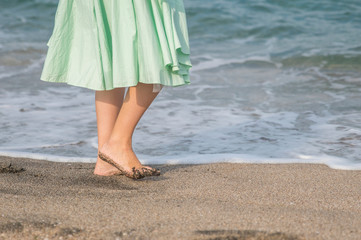 Girl  with bare feet
