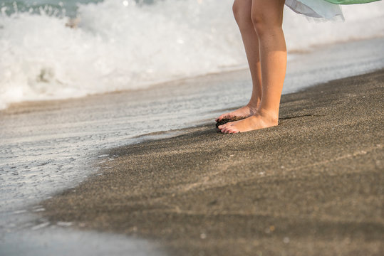 Girl  with bare feet