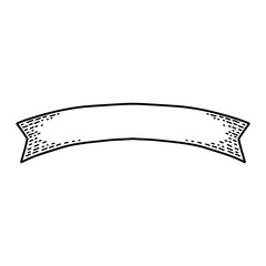 Ribbons isolated on white background. Old vintage style hand drawing engraved. Design element.