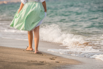 Girl  with bare feet