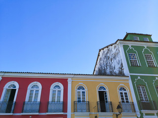 Historic tourist center of Pelourinho - Colorful colonial architecture