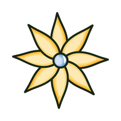 beautiful flower decorative isolated icon