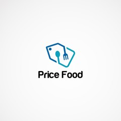 price tag food logo designs concept, icon, element, and template for company