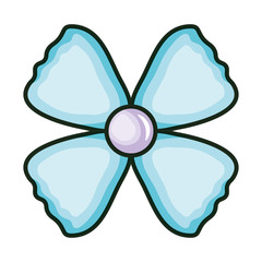 beautiful flower decorative isolated icon