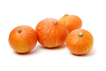 Orange pumpkin on white background 