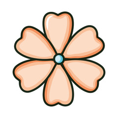 beautiful flower decorative isolated icon