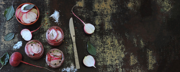 Fermented vegetables. The process of fermenting radishes. Probiotics.