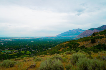 View of the Ogden valley along Waterfall Canyon Trail near Ogden, Utah