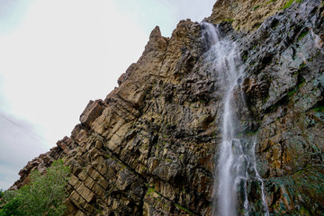 Waterfall Canyon near Ogden, Utah with sky background during summer time