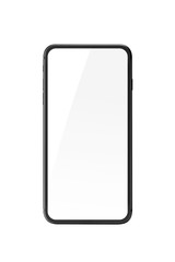 smart phone with white screen isolated white.