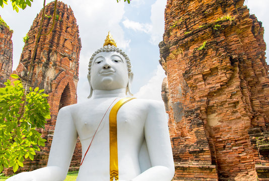 The White Buddha, religious, old, drunk more than 2562 years in the religion