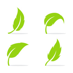 Leaf logo vector Illustration design template - Vector
