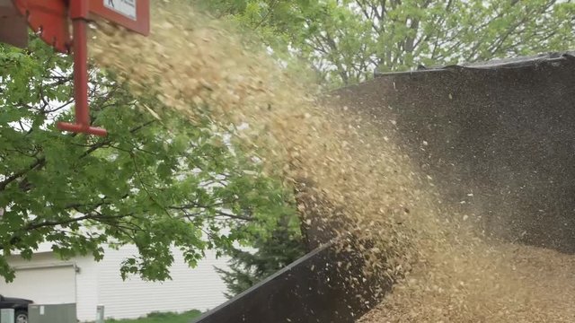 Wood Chipper Debris Slow Motion