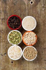 jars with beans grains