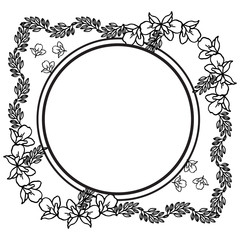 Design element, art of leaf wreath frame. Vector