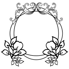 Beautiful frame flower circular and space for text. Vector
