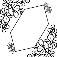 Card for pattern art of flower frame. Vector