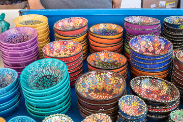 Porcelain sugar bowl. Patterns of Eastern culture are formed. Di