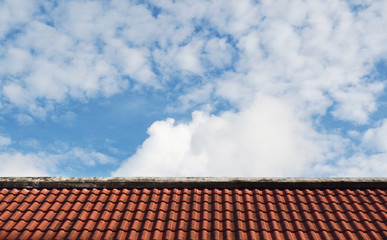 Tile roof With the sky as the background