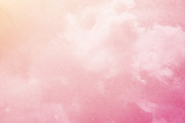 fantastic cloudy sky with pastel gradient color with grunge paper texture, nature abstract background