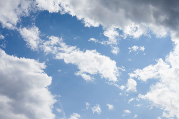 Beautiful sky with clouds and sunlight