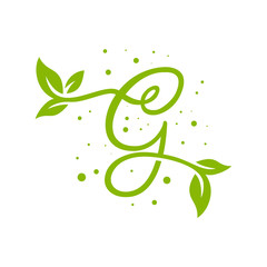 leaf logo design letter G