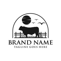 Obraz premium angus cow logo your company